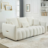 Bellemave® 82" Premium Teddy Velvet Sofa with 3 Back Pillows and 3 back Cushions - Bellemave